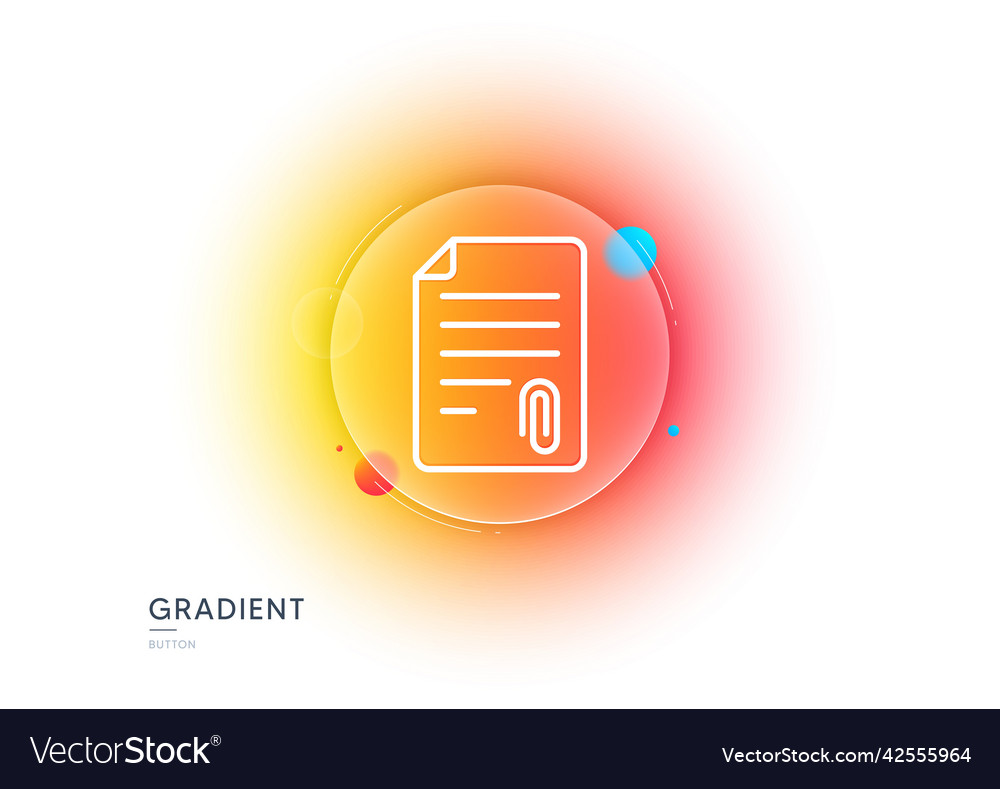 Cv attachment line icon document sign gradient