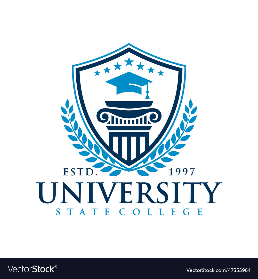 Education badge logo design university high Vector Image