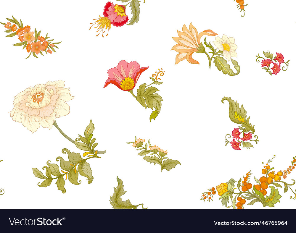 Fantasy flowers in art nouveau style vintage old Vector Image Fantasy flowers in art nouveau style vintage old