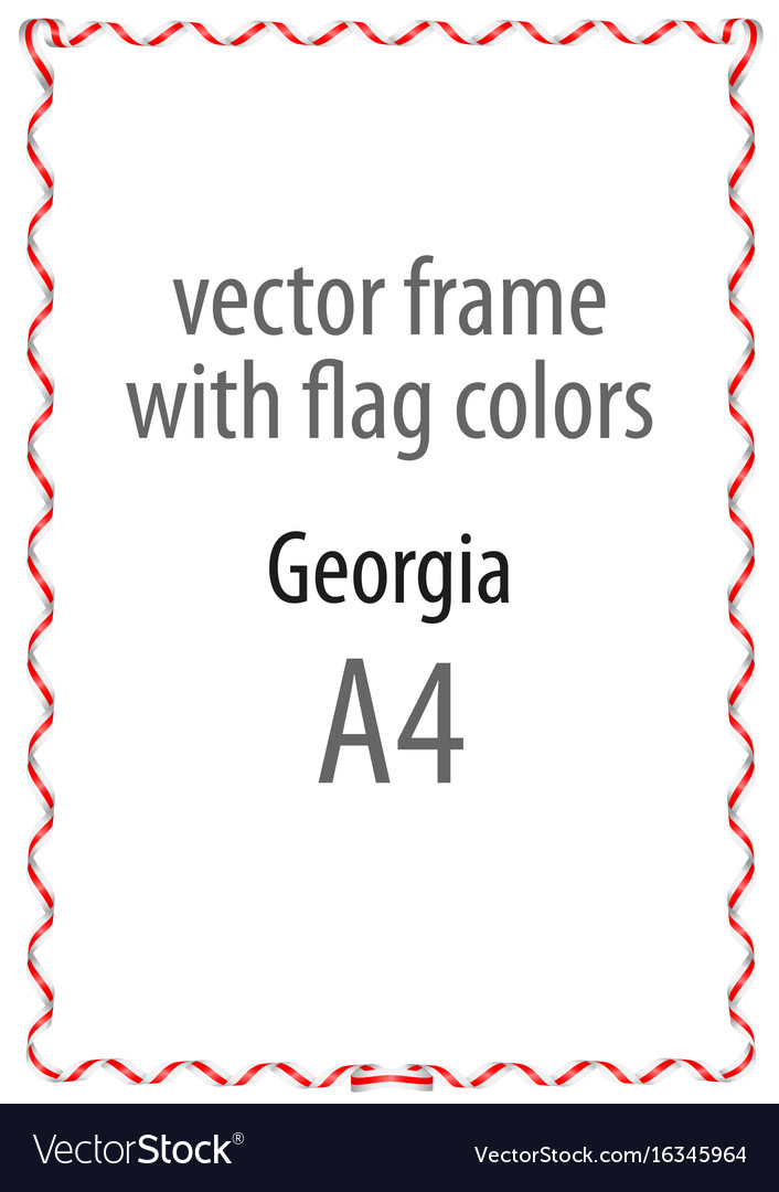 Frame and border of ribbon with the colors
