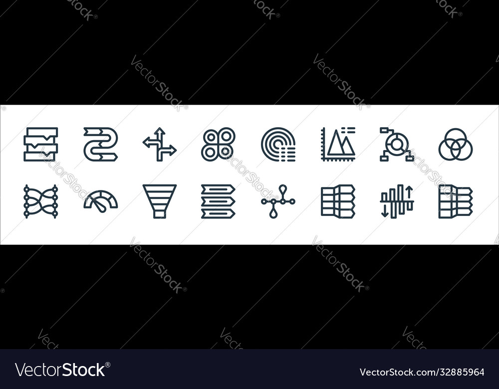 Infographic elements line icons linear set vector image Infographic elements line icons linear set