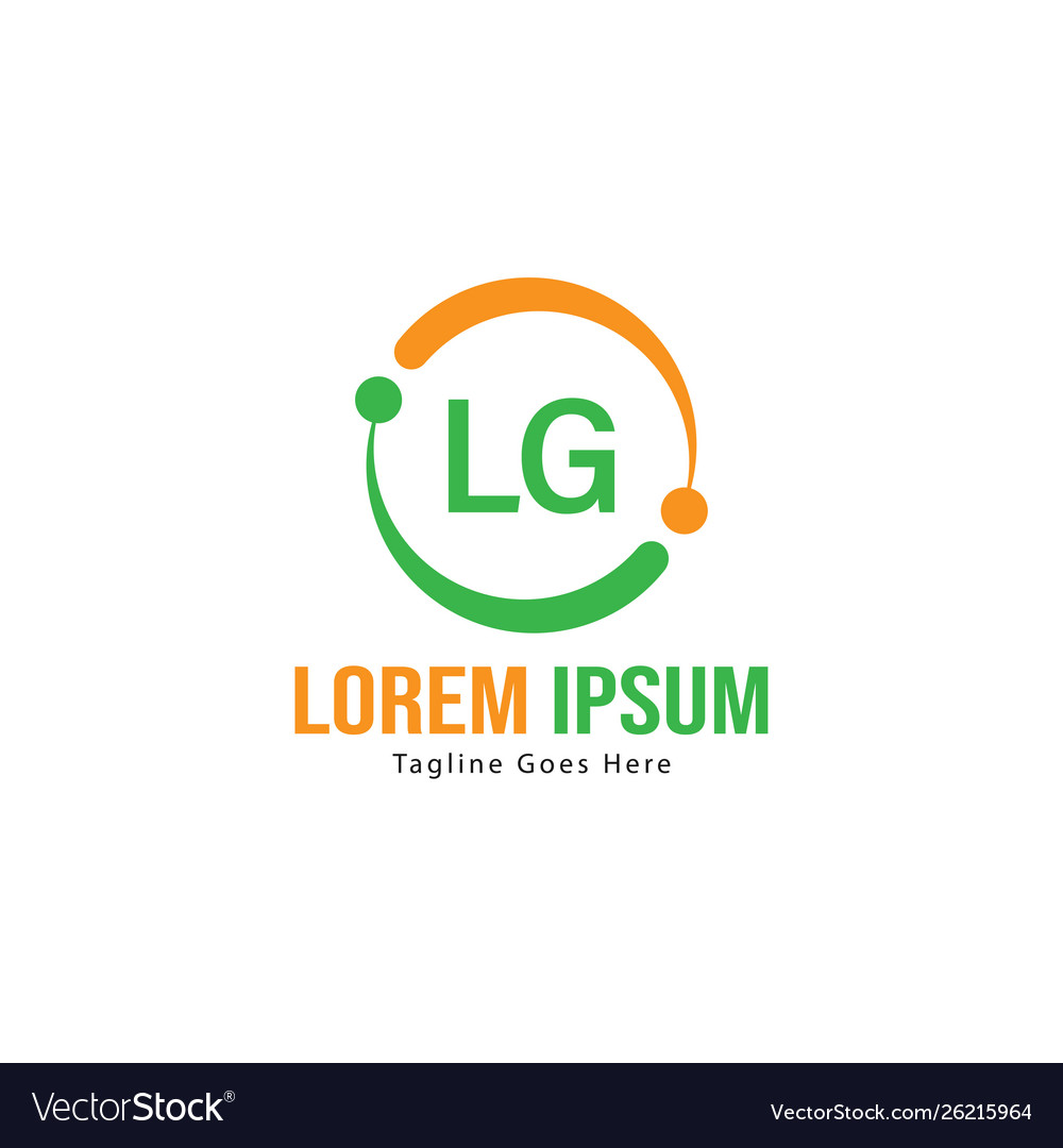 Initial lg logo template with modern frame