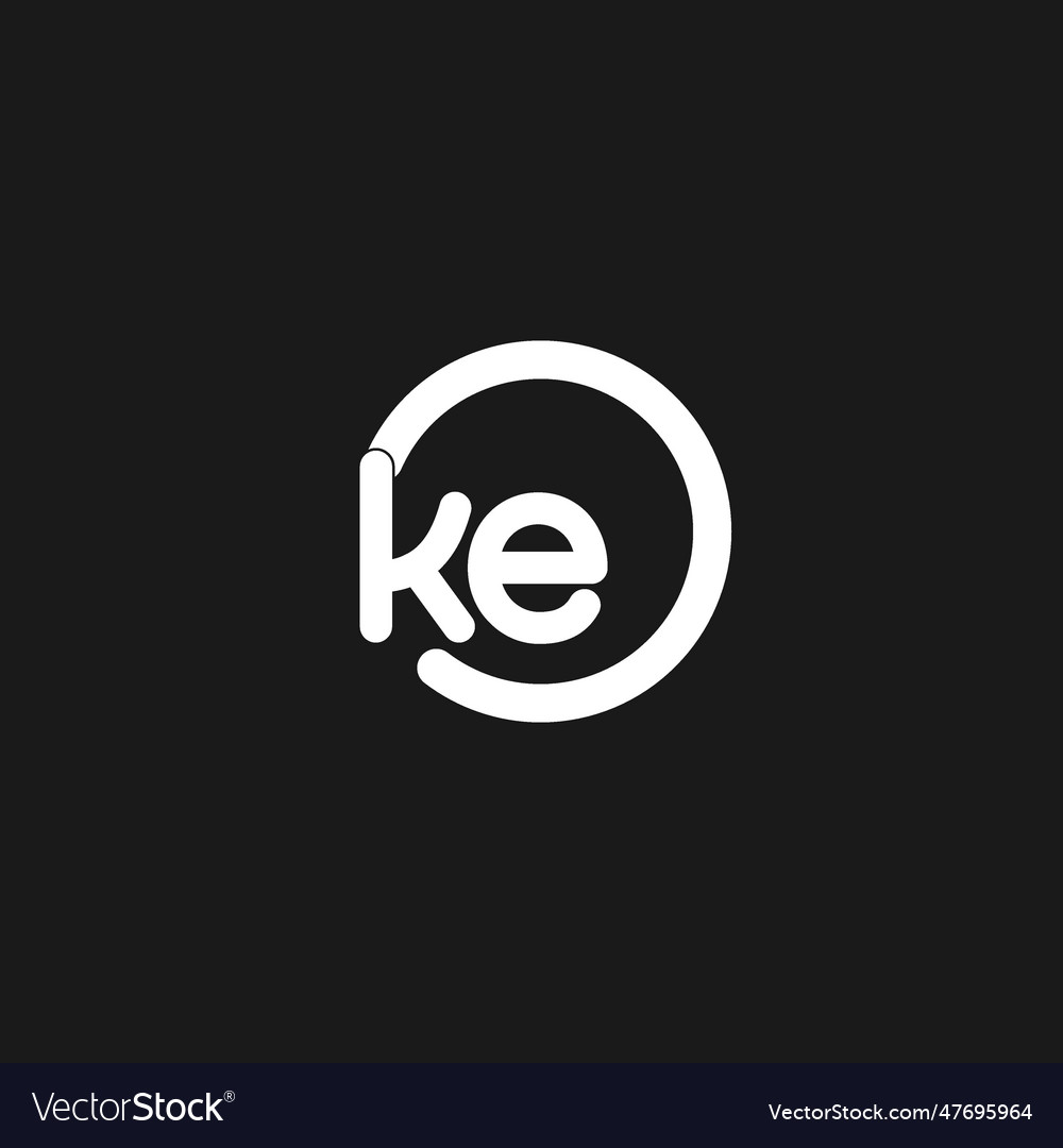 Initials ke logo monogram with simple circles Vector Image