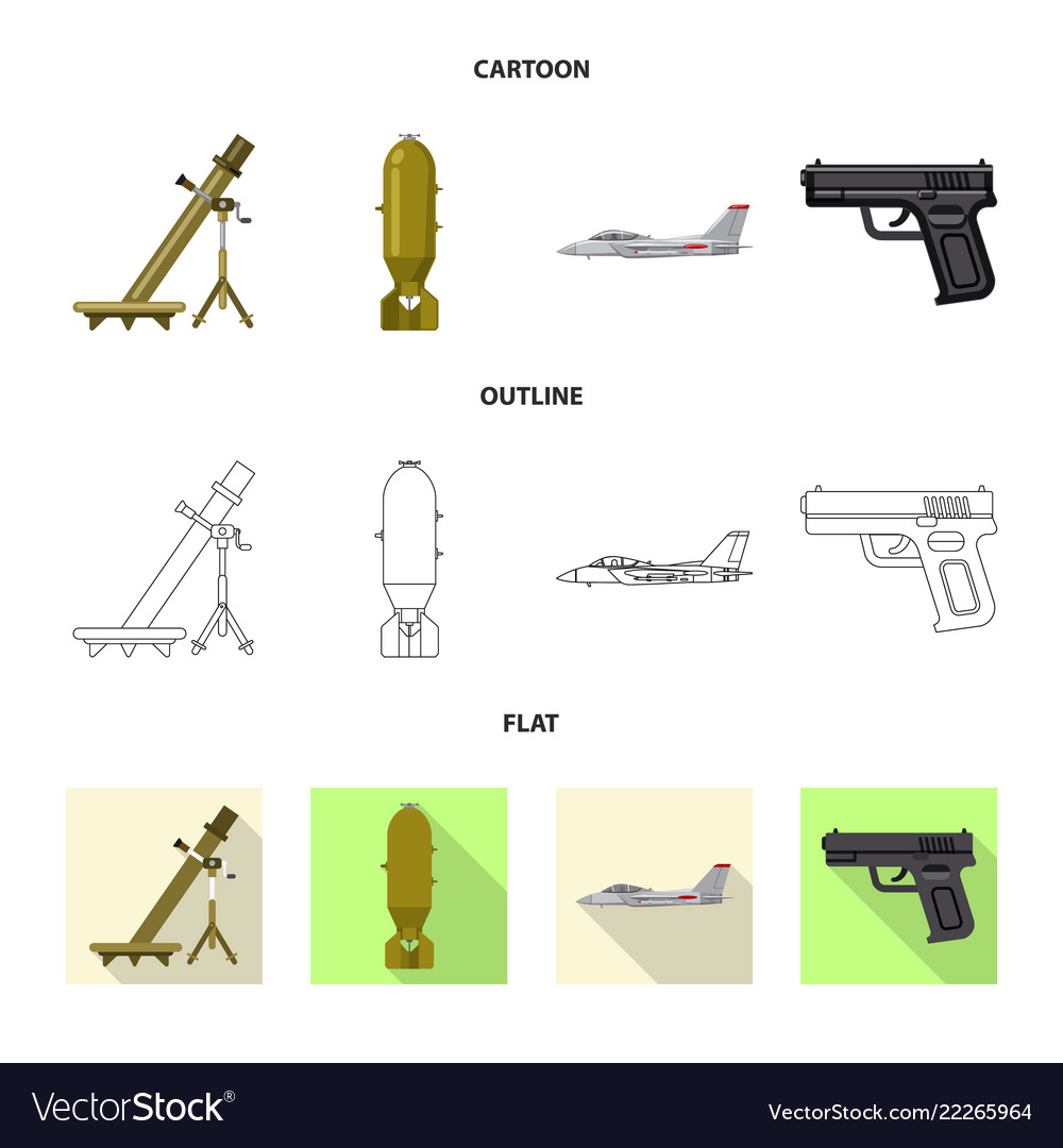 Isolated object of weapon and gun symbol vector image Isolated object of weapon and gun symbol