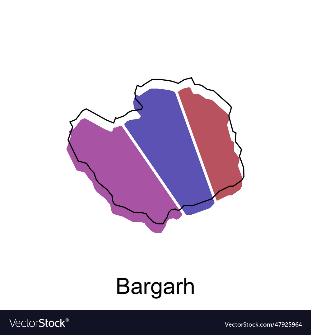 Map of bargarh modern geometric map of india Vector Image