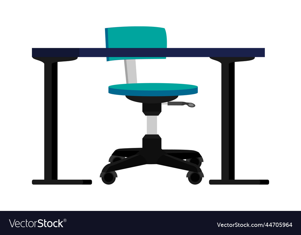 Office desk workspace with table and chair Vector Image