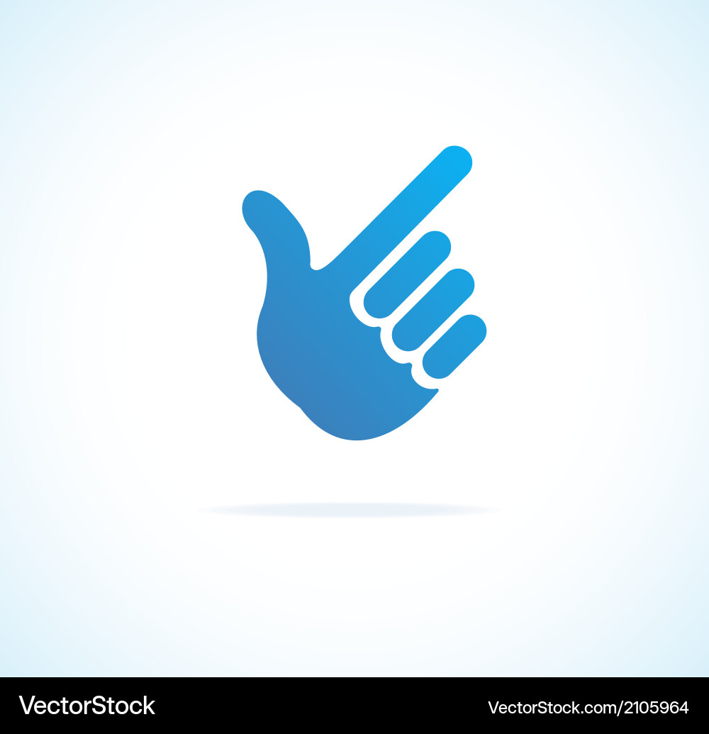 Paper Hand Cursor Pointing icon Royalty Free Vector Image