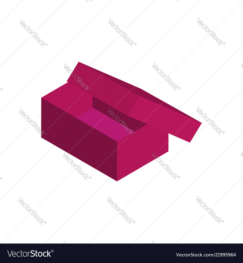 Realistic box with a lid on white background