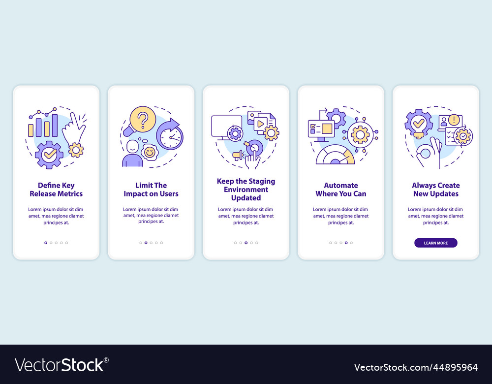 Release management best practices onboarding vector image Release management best practices onboarding