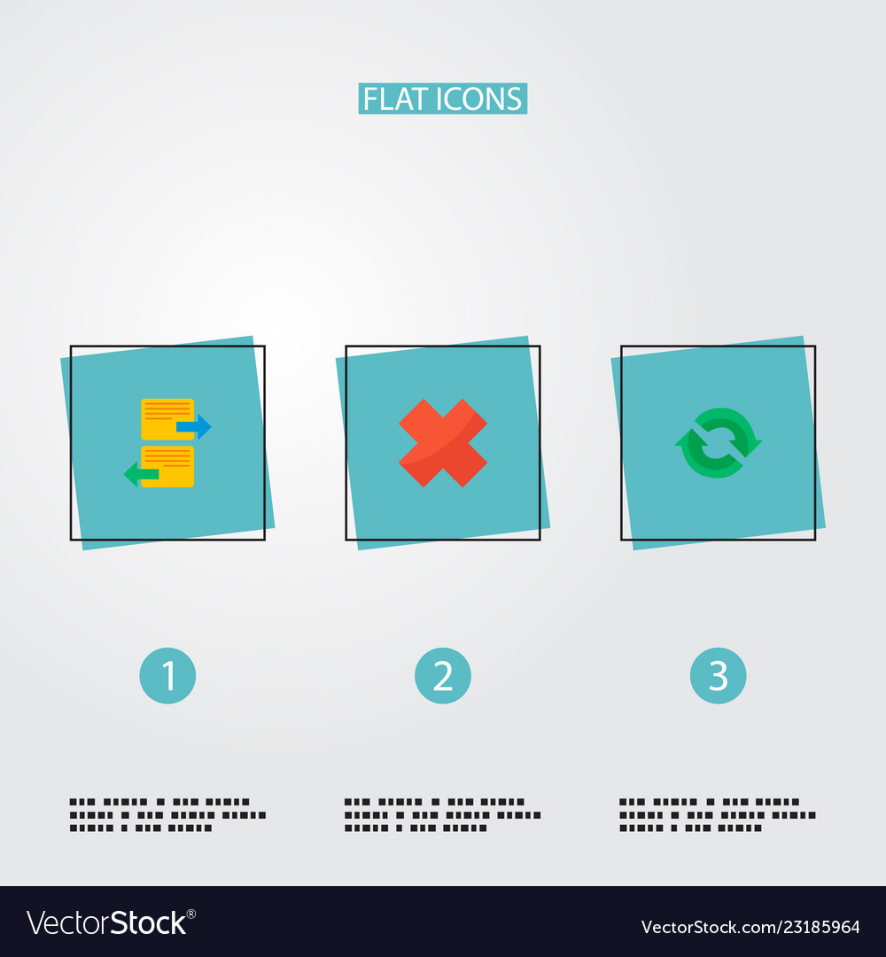 Set project icons flat style symbols Vector Image Set project icons flat style symbols