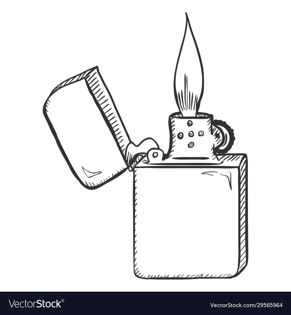 Set flame and fire in vintage style hand drawn Vector Image