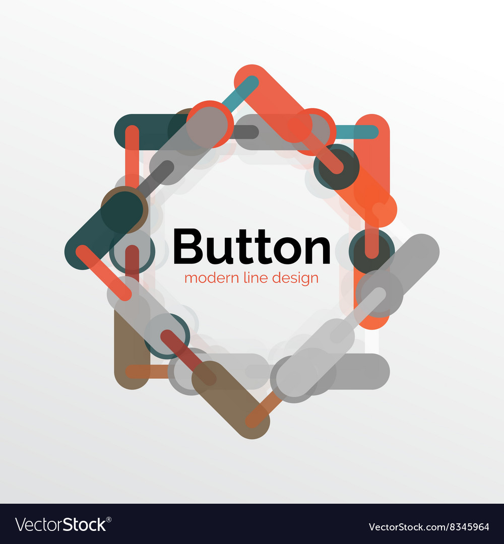 Thin line design geometric button flat