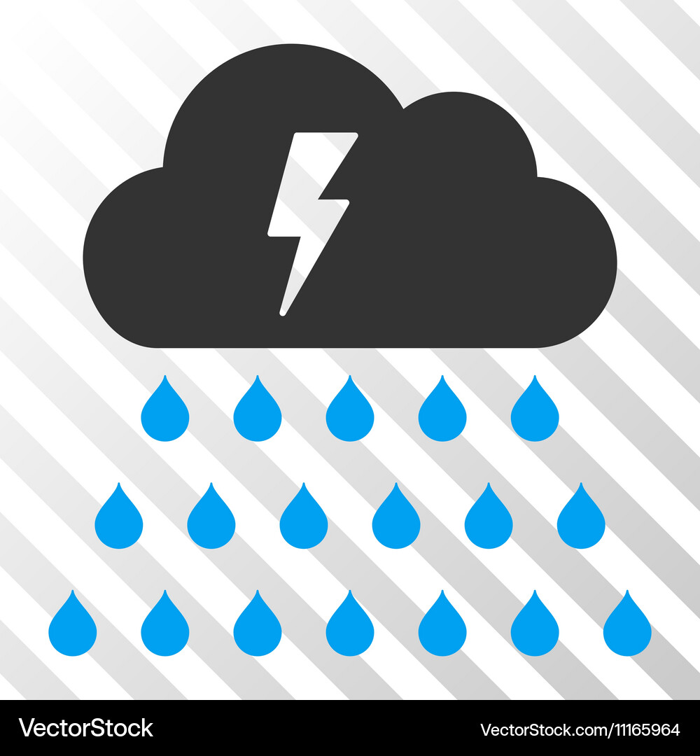 Thunderstorm rain cloud icon Royalty Free Vector Image
