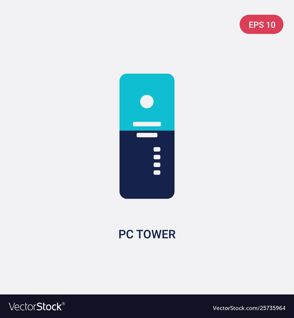 Two color pc tower icon from computer concept