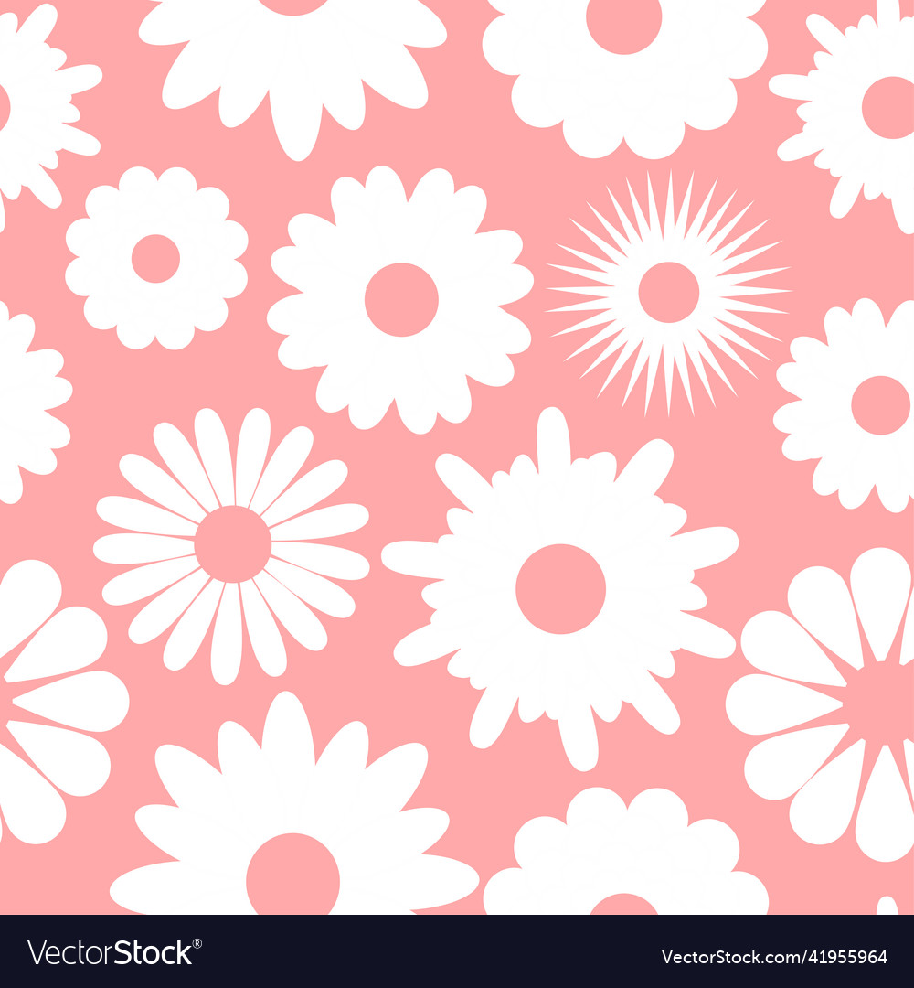 White flowers seamless pattern