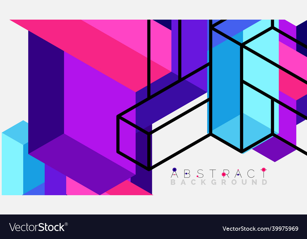 Abstract background 3d cubes cubic elements vector image Abstract background 3d cubes cubic elements