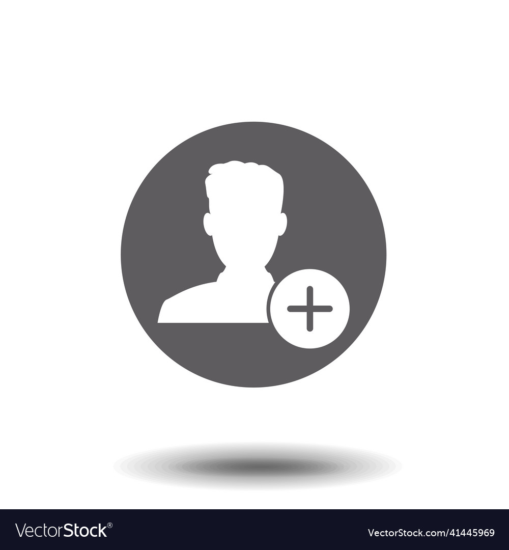 Add new user icon in flat style isolated on white Vector Image Add new user icon in flat style isolated on white
