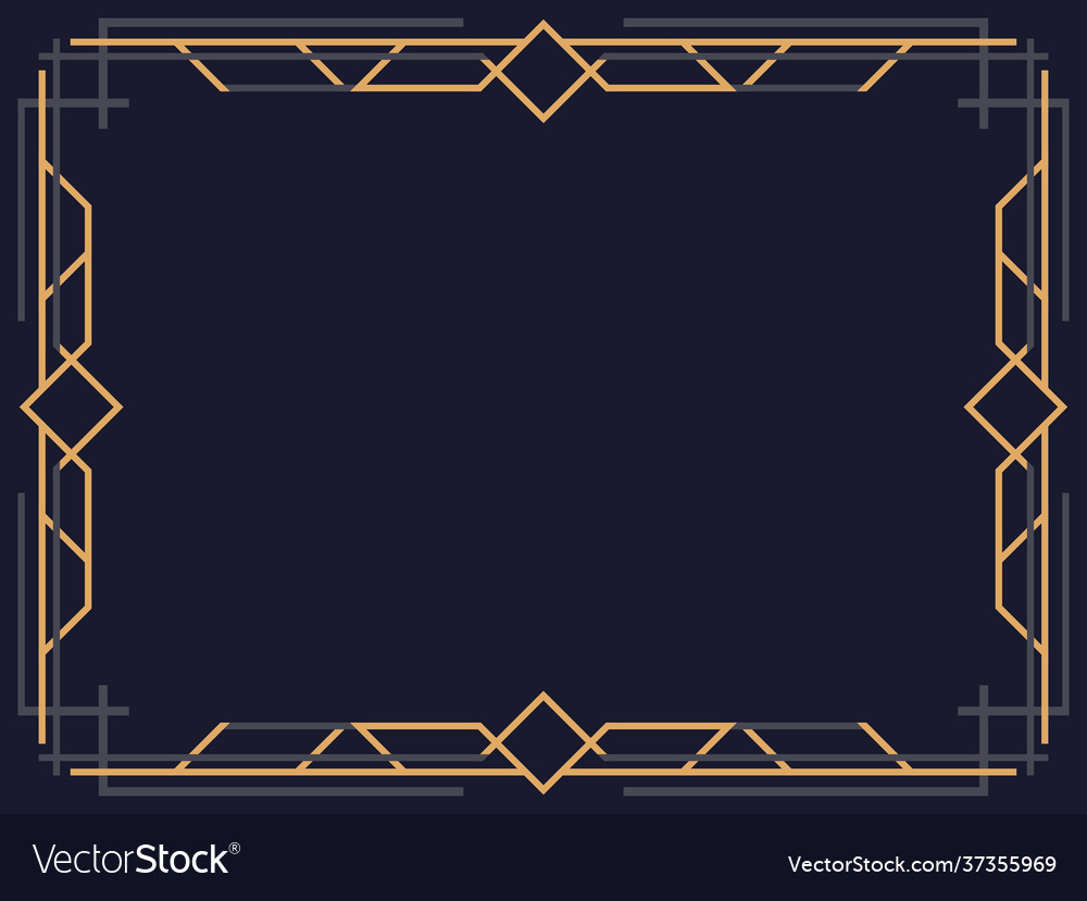 Art deco frame vintage linear border design Vector Image