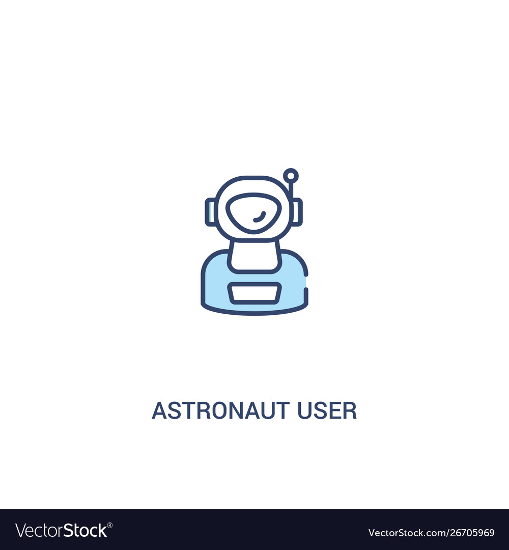 Astronaut user concept 2 colored icon simple line Vector Image Astronaut user concept 2 colored icon simple line