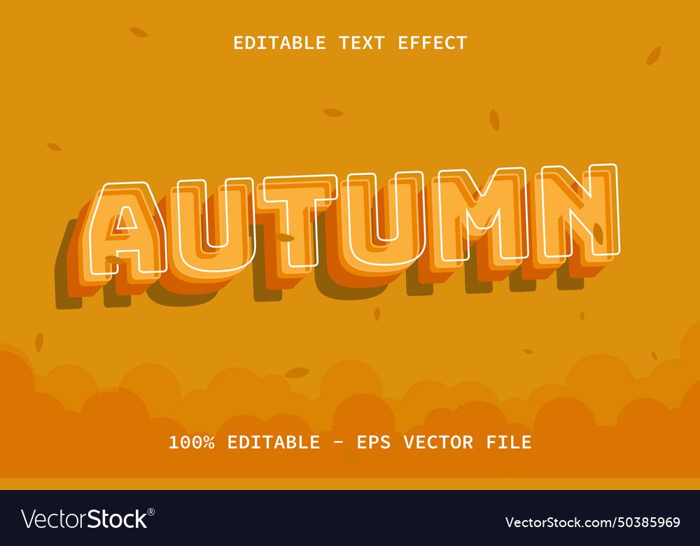 Autumn with cartoon style editable text effect