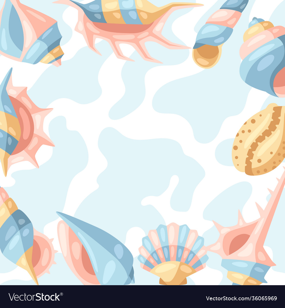 Background with seashells vector image Background with seashells