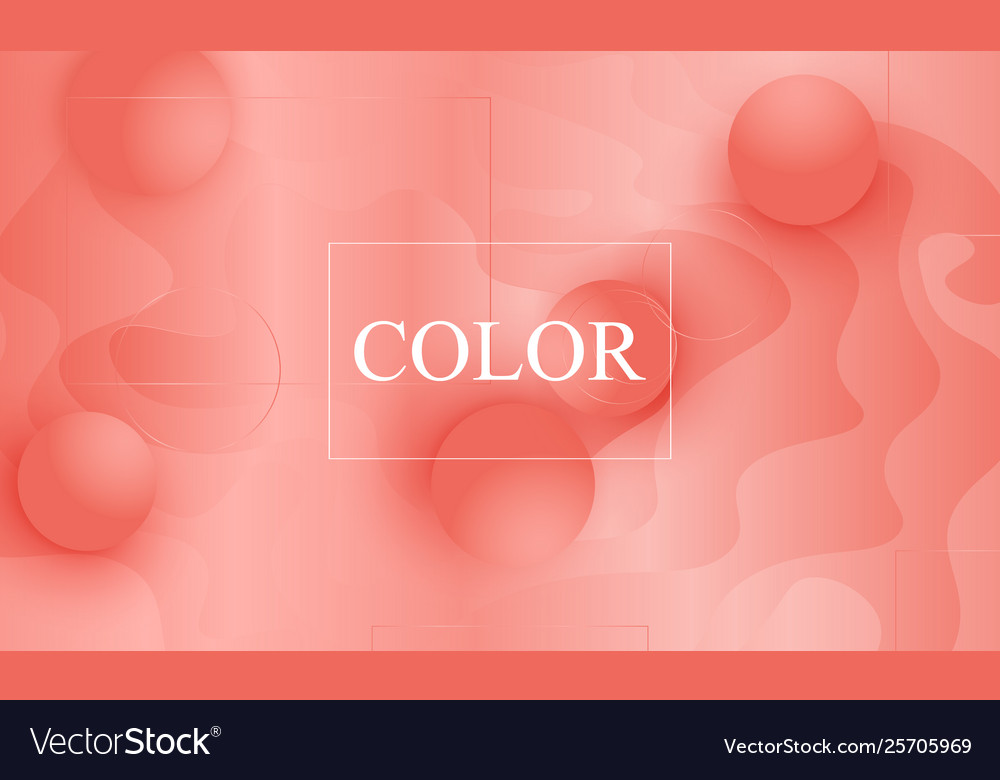 Coral color background fluid shapes pattern