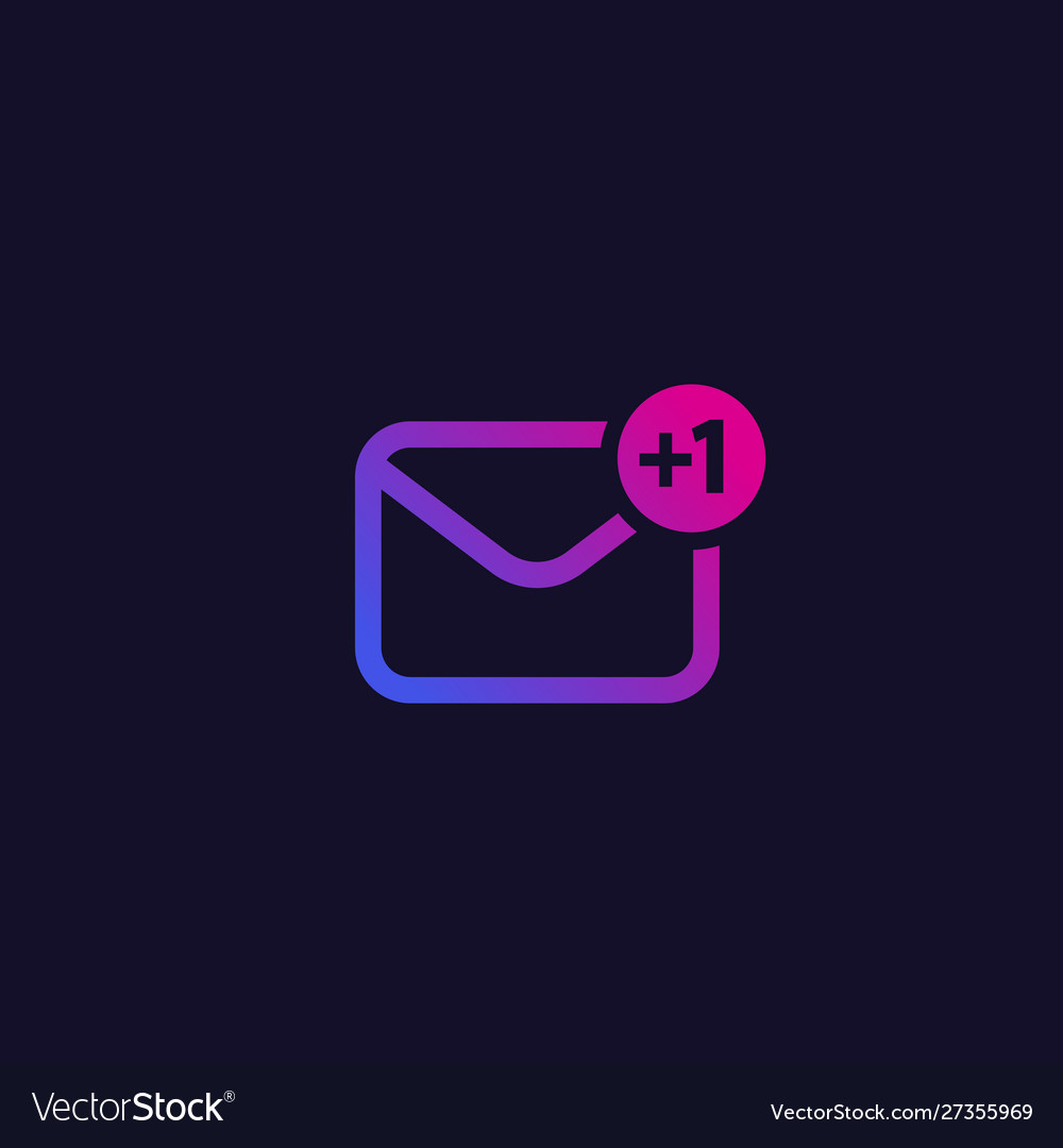 Email inbox alert one new message icon