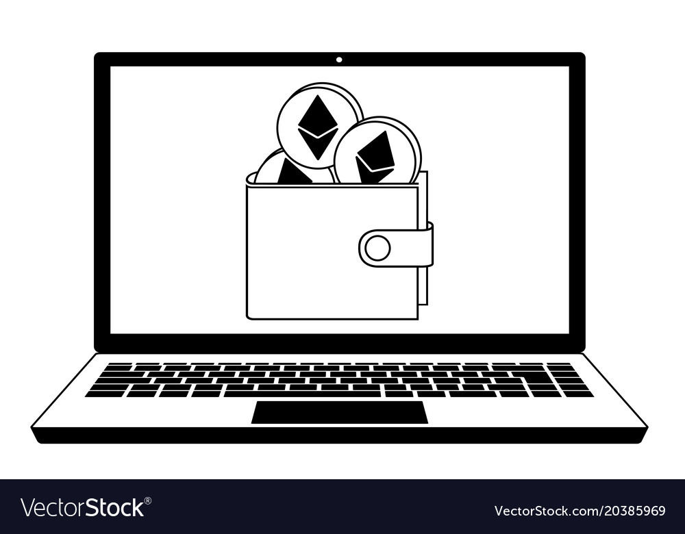 Ethereum wallet in the screen laptop