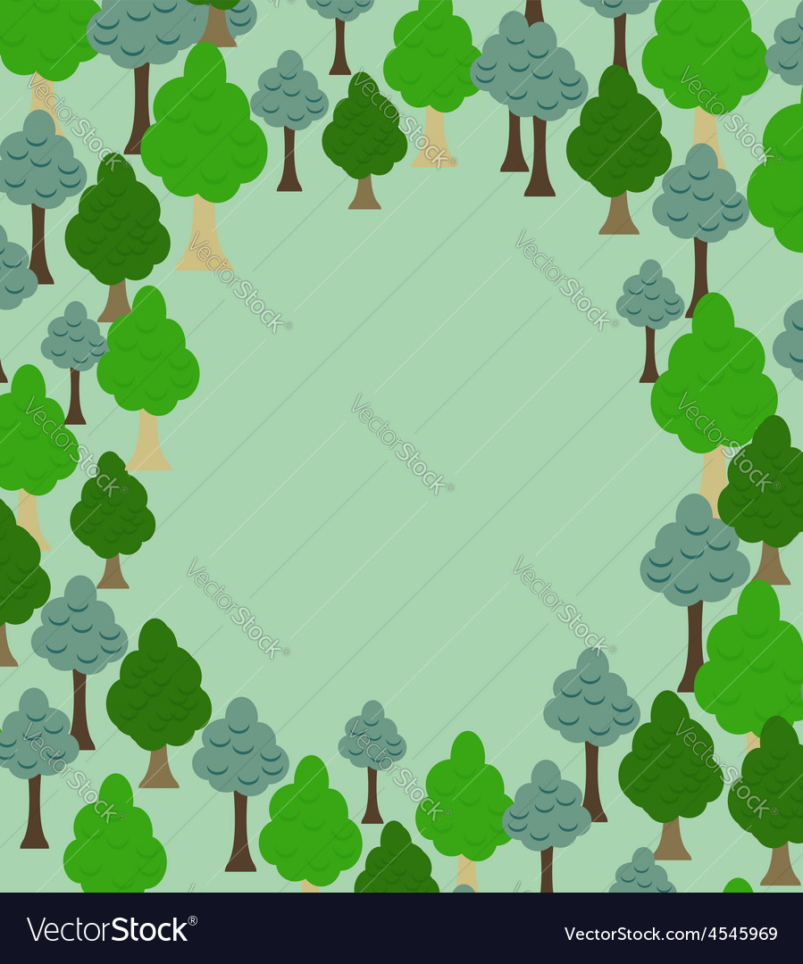 forest pattern background of trees template with vector image