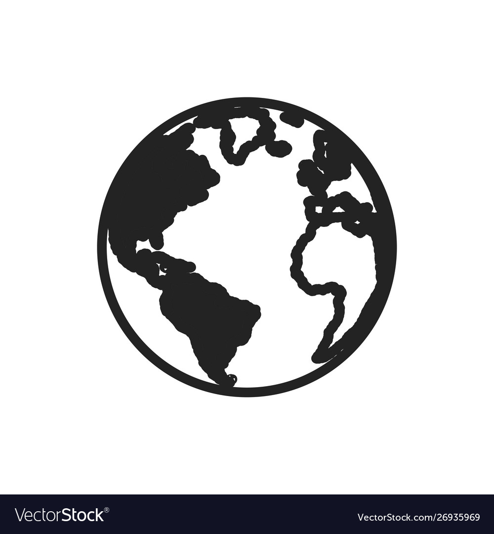 Globe and earth planet web icons in line style vector image Globe and earth planet web icons in line style