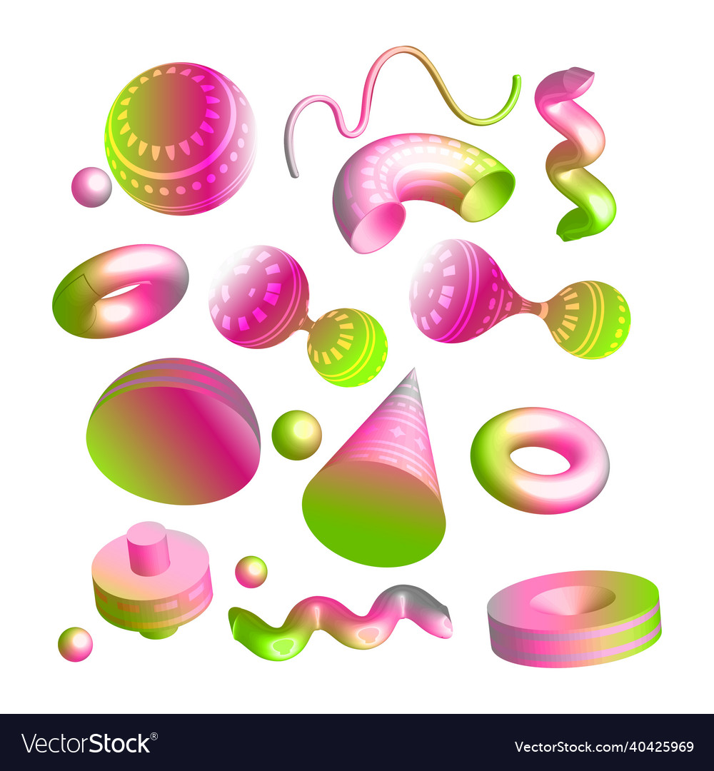 Graphic gradient realistic element figure vector image Graphic gradient realistic element figure