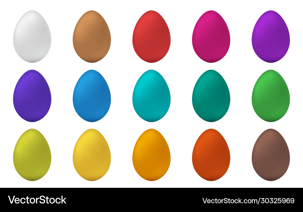 Happy easter set easter eggs with different Vector Image