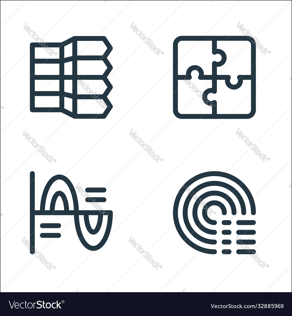 Infographic elements line icons linear set vector image Infographic elements line icons linear set