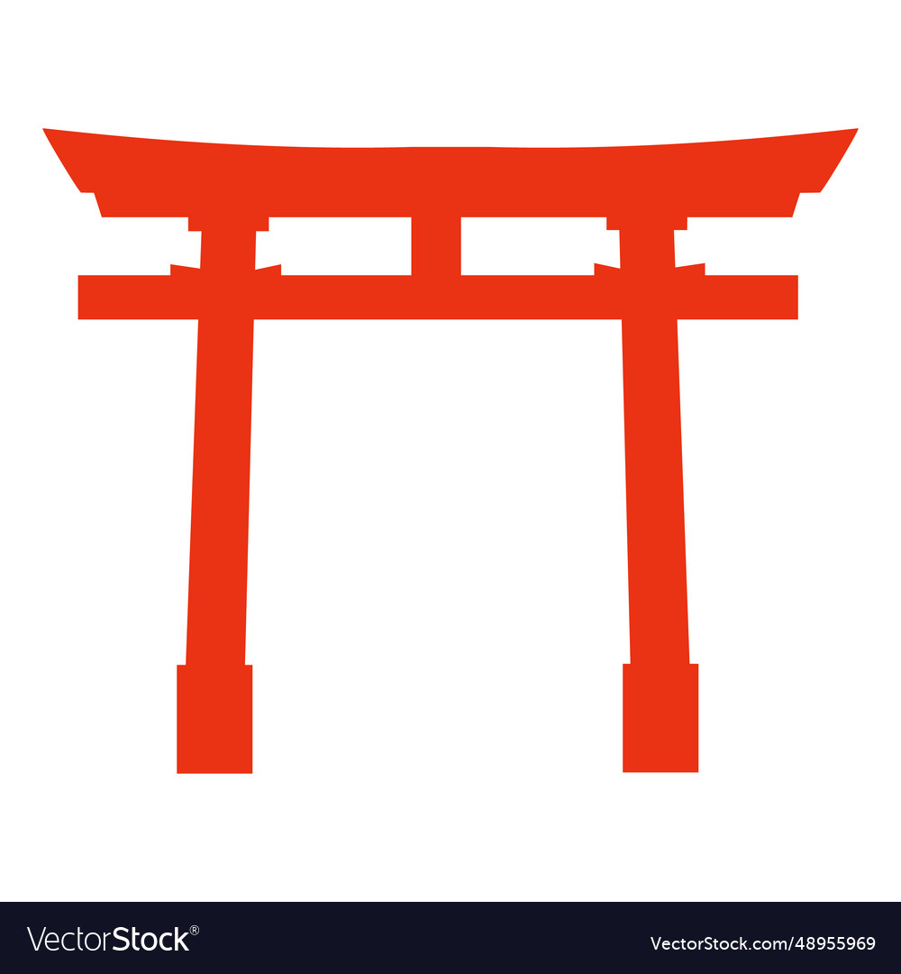 Japanese Traditional Red Torii Gate Royalty Free Vector