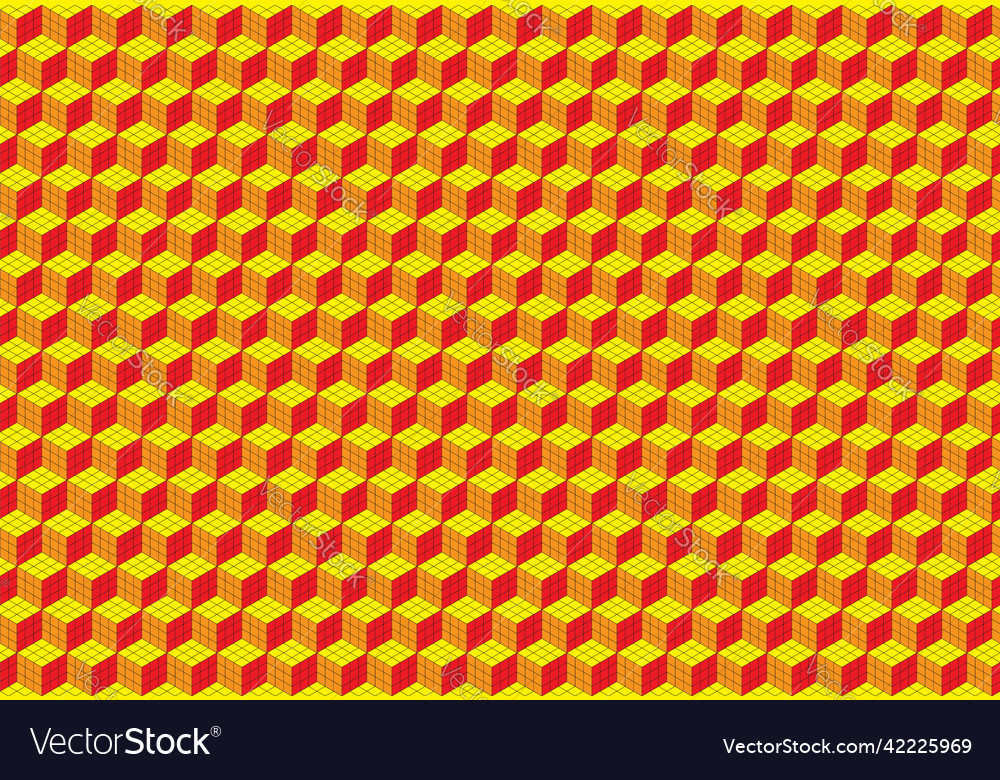Magische Würfel Muster nahtlose Design Farbe Block vector image Magische Würfel Muster nahtlose Design Farbe Block
