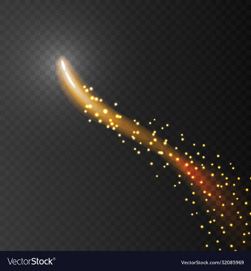 Meteor or comet on transparent background vector image Meteor or comet on transparent background