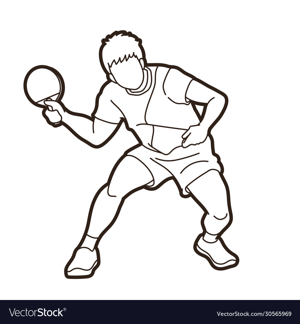 Playing Ping Pong Vector Vector Art & Graphics