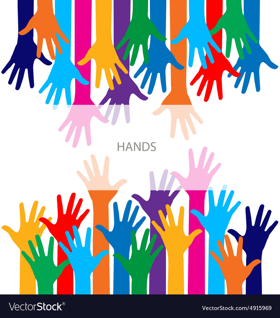 Raised hands Royalty Free Vector Image - VectorStock