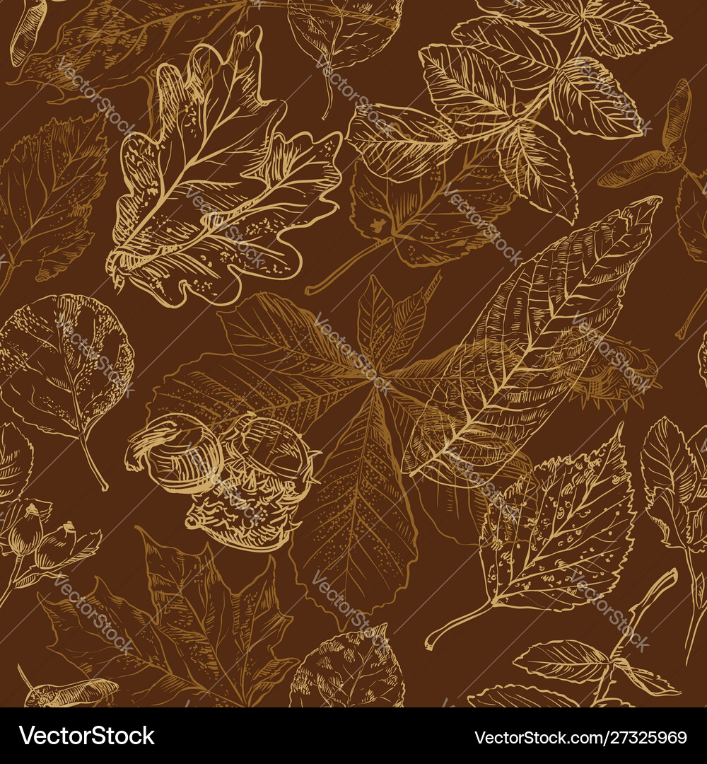 Seamless pattern autumn 4 Royalty Free Vector Image