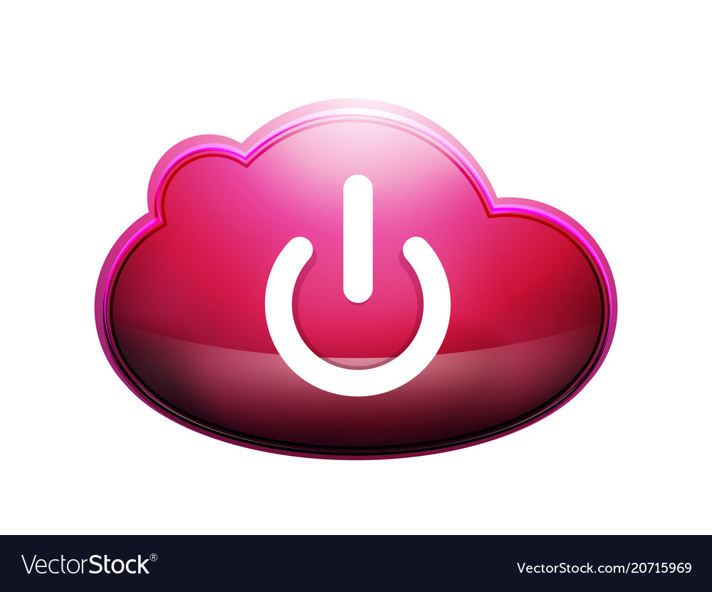 Start power cloud button ui icon design on off vector image Start power cloud button ui icon design on off