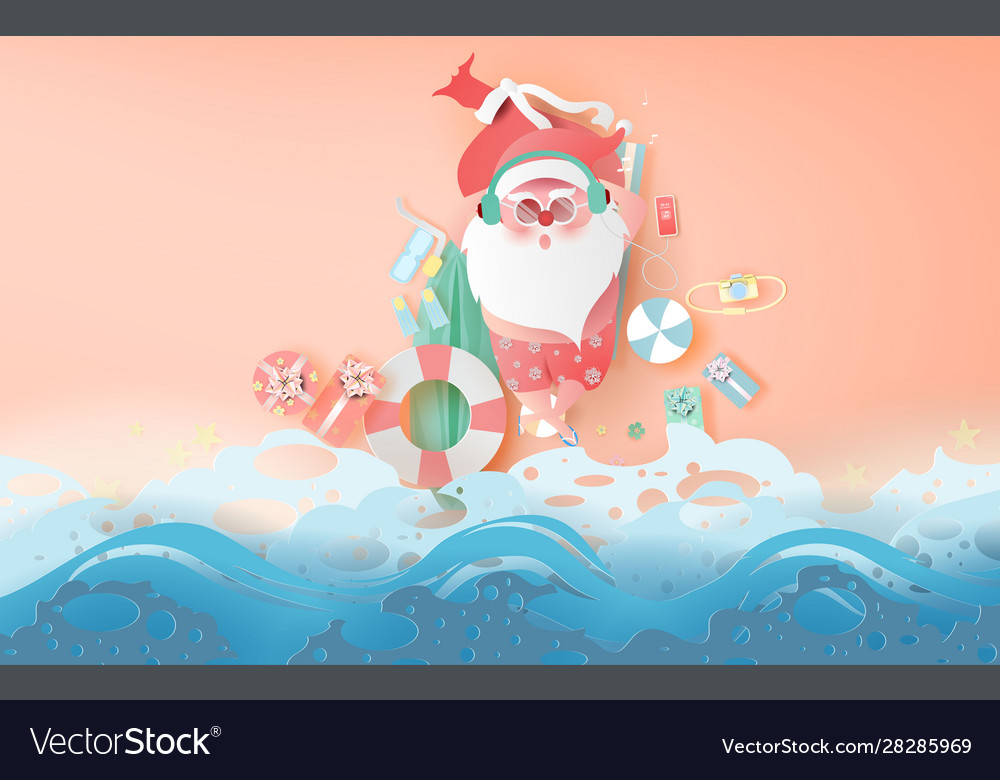 Summer santa claus christmas day july