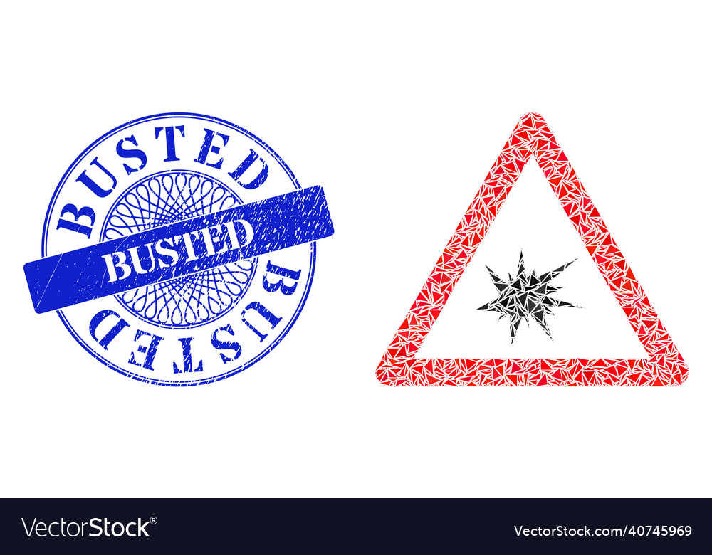 Textured busted seal and triangle boom warning