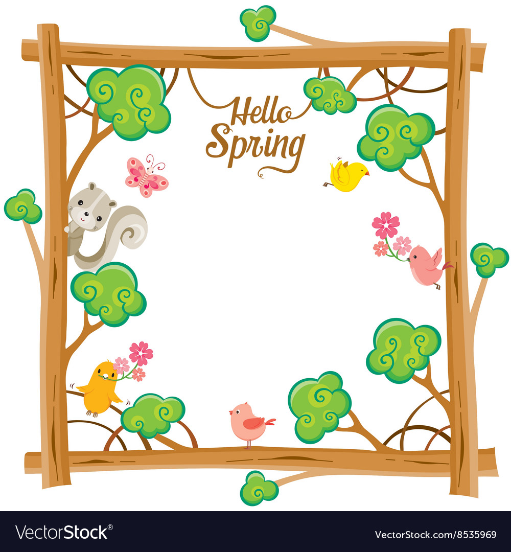 Tree with animal on square frame