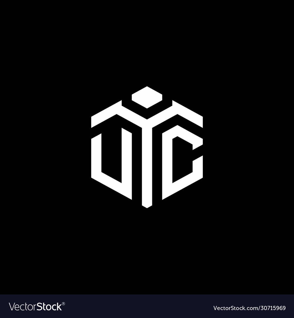 Uc monogram logo with abstract hexagon style