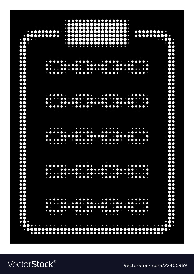 White halftone blockchain list page icon vector image White halftone blockchain list page icon