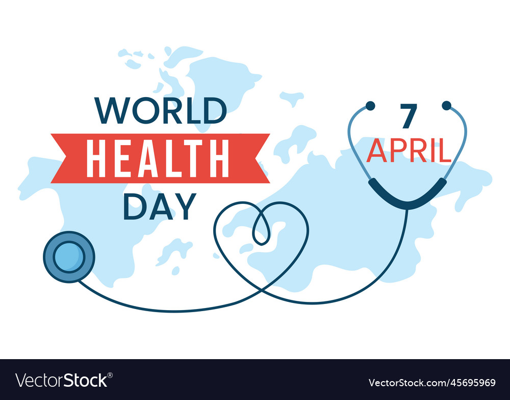 World health day on april 7th with earth and Vector Image