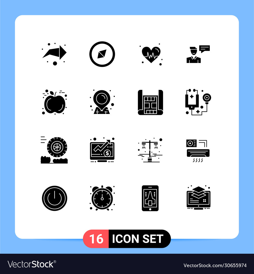 16 universal solid glyph signs symbols