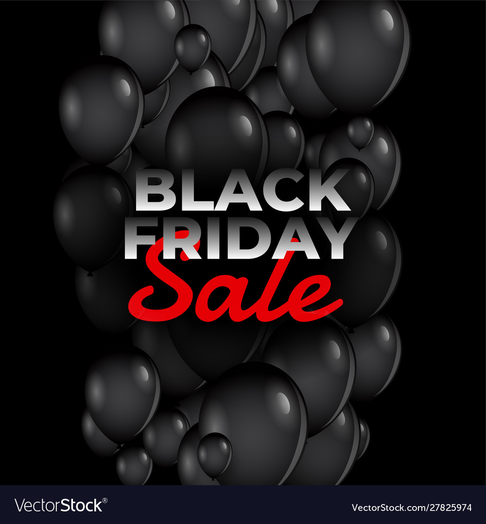 Black friday sale balloons background design