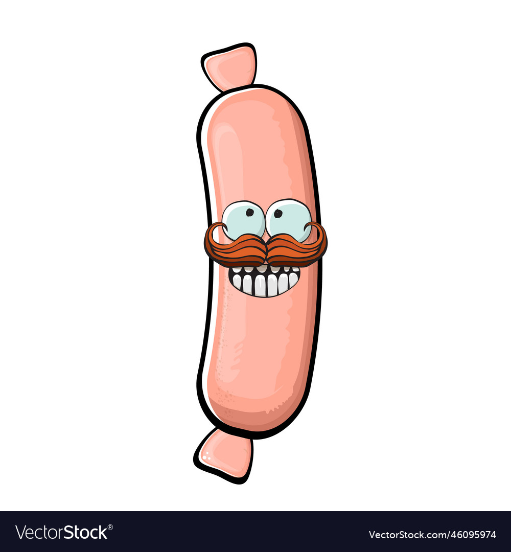 Cartoon sausage characters isolated on white