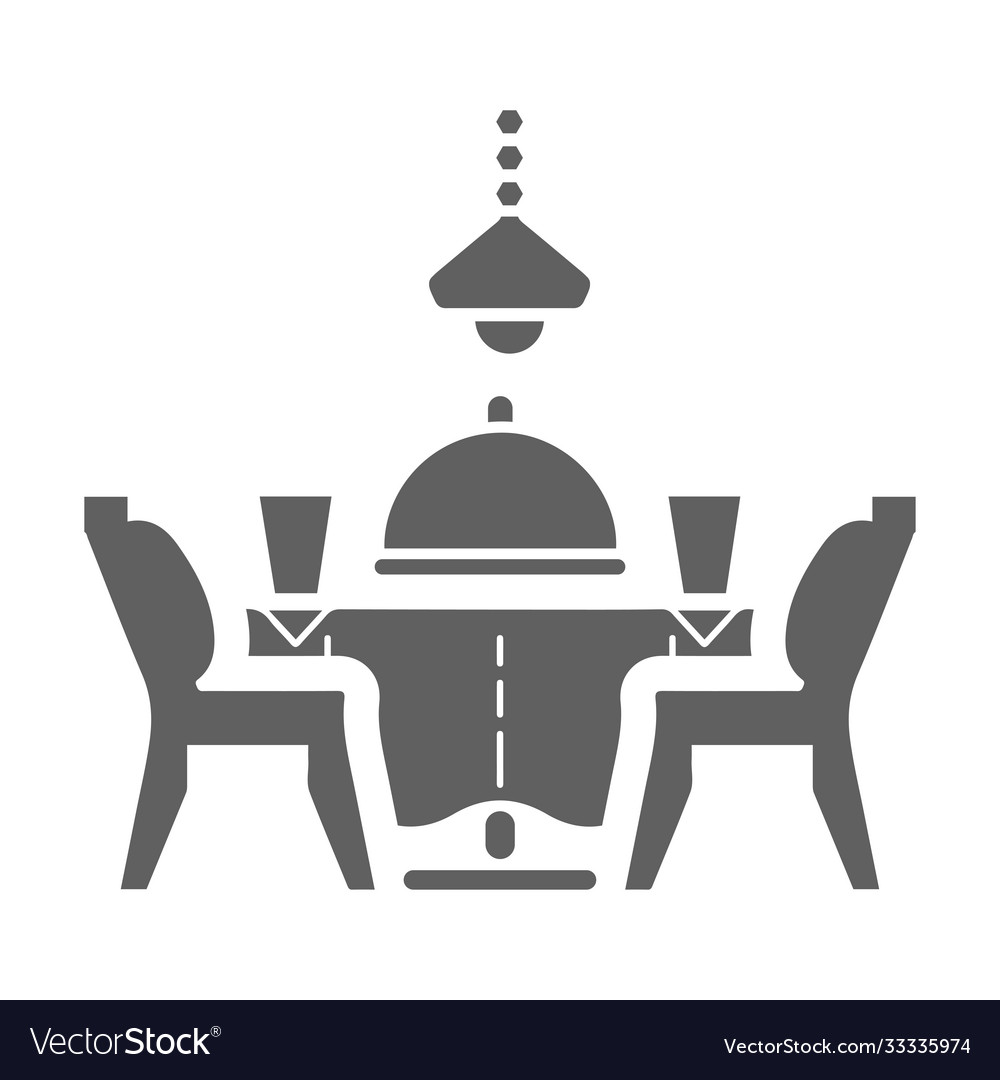 Dining table gray icon is on isolated white